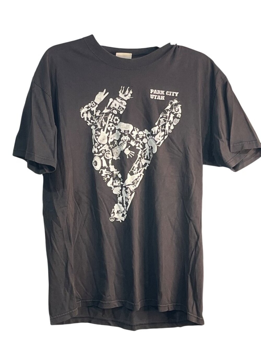 Park City Utah Graphic T-Shirt Black Cotton Port & Company Unisex Size LG 83m